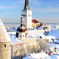 Estonie Vieille ville sous la neige